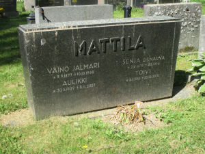 Viimeinen leposija - Aira Aulikki Kotivalo Mattila 