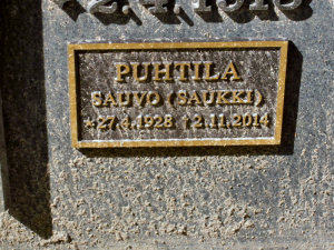 Viimeinen leposija - Niilo Sauvo Pellervo Puhtila