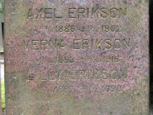 Viimeinen leposija - Verna Erikson 