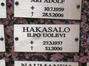 Viimeinen leposija - Ilpo Uolevi Hakasalo 