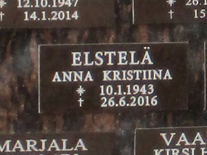 Viimeinen leposija - Anna-Liisa Kristiina Elstel 