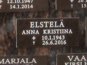 Viimeinen leposija - Anna-Liisa Kristiina Elstel� 